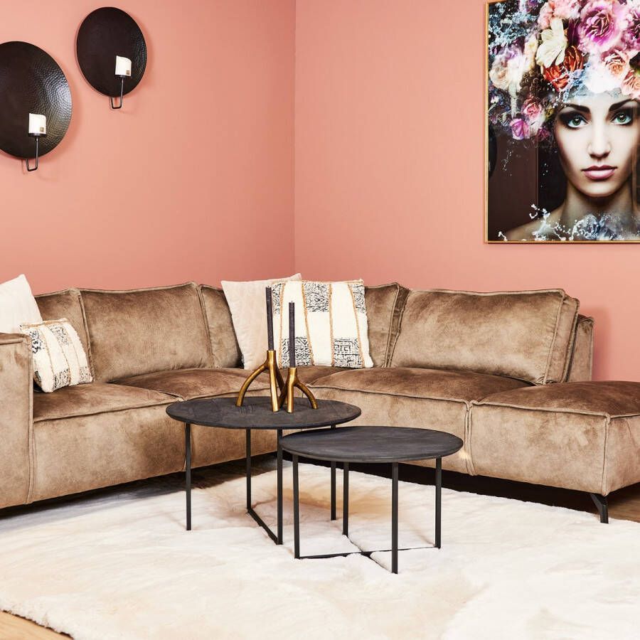 Eetkamertafel Sanne Eettafel mangohout Eettafel zwart 220 cm