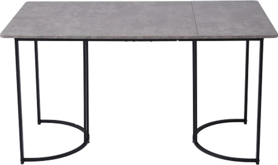 Zonder merk Gotagee Eettafel (1-delig) Moderne keukentafel Rechthoekige Eettafel Wit en Zwart met verstelbare voetjes MDF tafelblad in grijs