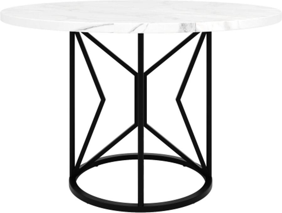 Gotagee Ronde eettafel (100×100×76cm) keukentafel ronde salontafel voor 4-6 personen geschikt voor eetkamer woonkamer metalen tafelpoten geometrische tafelpoten zwarte poten