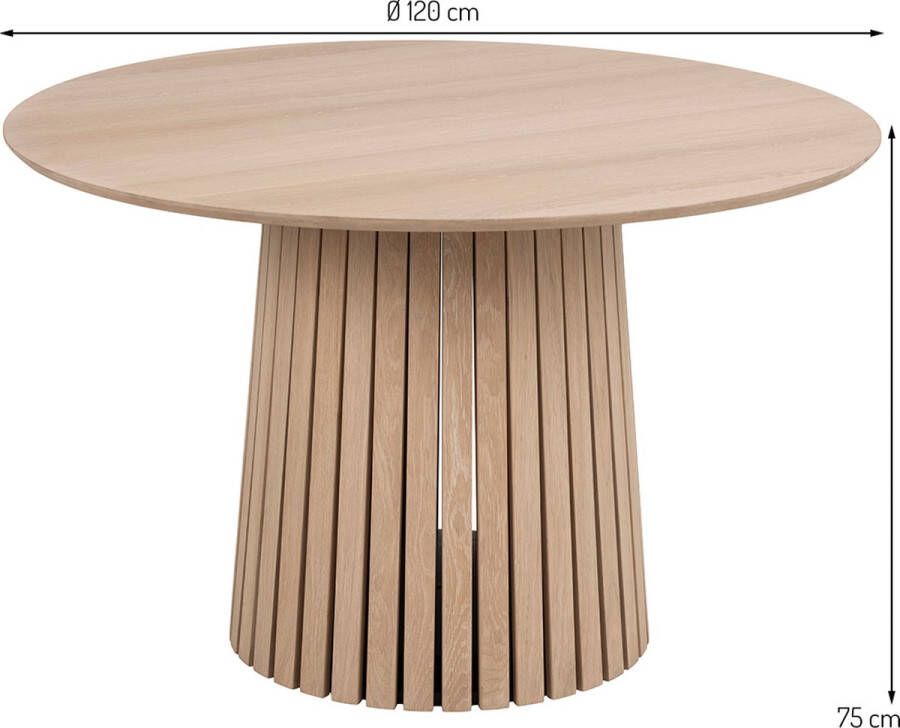 SMUK Eettafel Ø 120 cm Ember Licht Eik