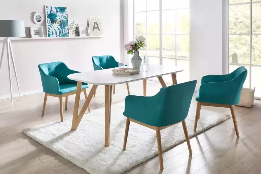 SalesFever Eettafel Solna Stijlvolle tafel voor je huis Massieve eikenhouten haarspeldpoten: natuurlijk designstatement - Foto 2