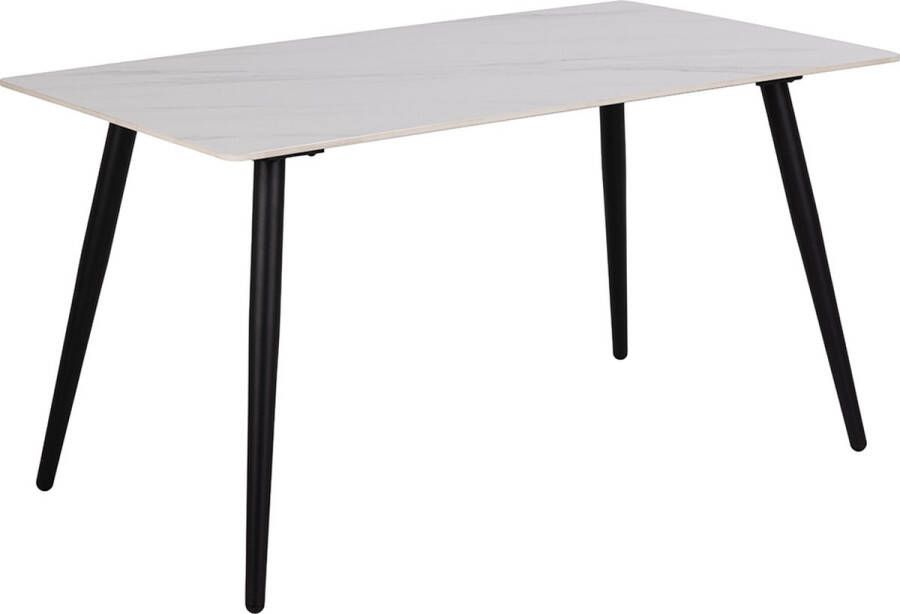 SMUK Eettafel 140 cm Kristen Keramiek Marmer Wit