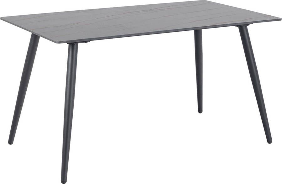 SMUK Eettafel 140 cm Kristen Keramiek Marmer Zwart