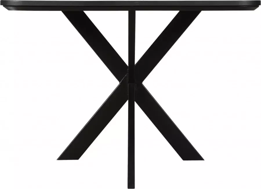 Woonexpress Eettafel Holendrecht Hout Zwart 200 x 77 x 100 cm (BxHxD) Zwart Metalen Spinpoten Licht Geborsteld en Gelakt blad - Foto 2