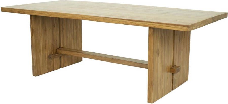Eettafel 8 plaatsen van teakhout naturel LENIDA L 220 cm x H 75 cm x D 100 cm