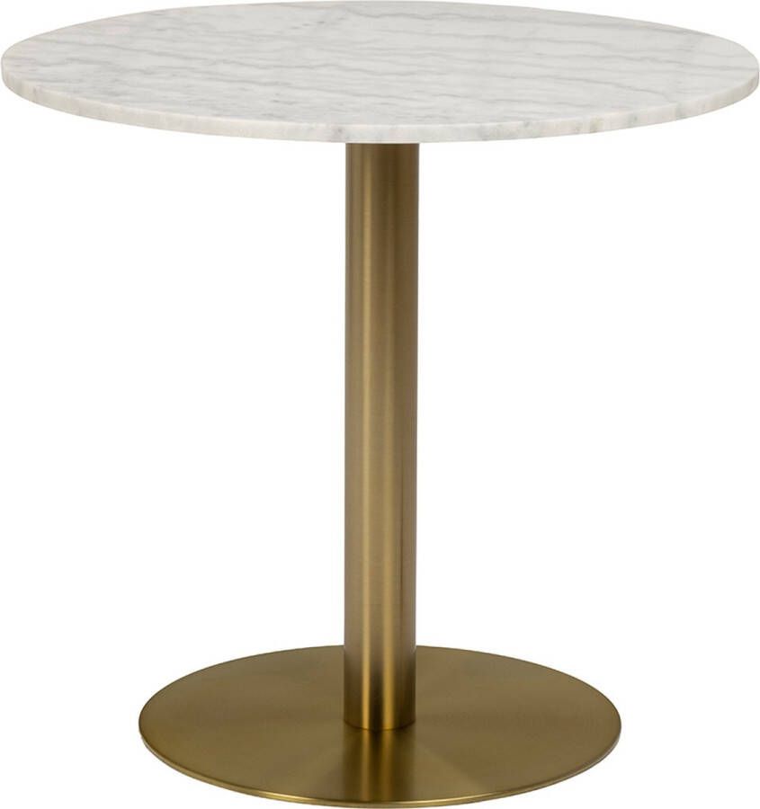 SMUK Eettafel Ø 80 cm Katy Marmer Wit Goud