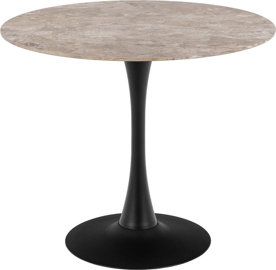 Bendt Ronde Bistrotafel Tempest Keramiek met marmerlook 90cm Bruin - Foto 2