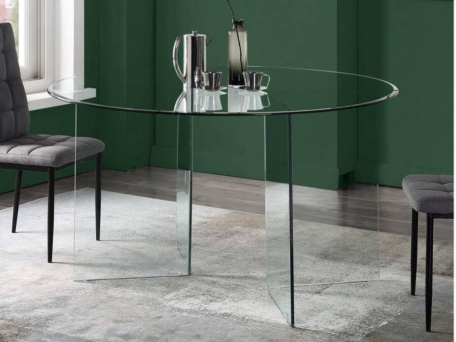 Vente-unique Eettafel ADAMO 4 personen Gehard glas L 137 cm x H 77 cm x D 137 cm - Foto 3