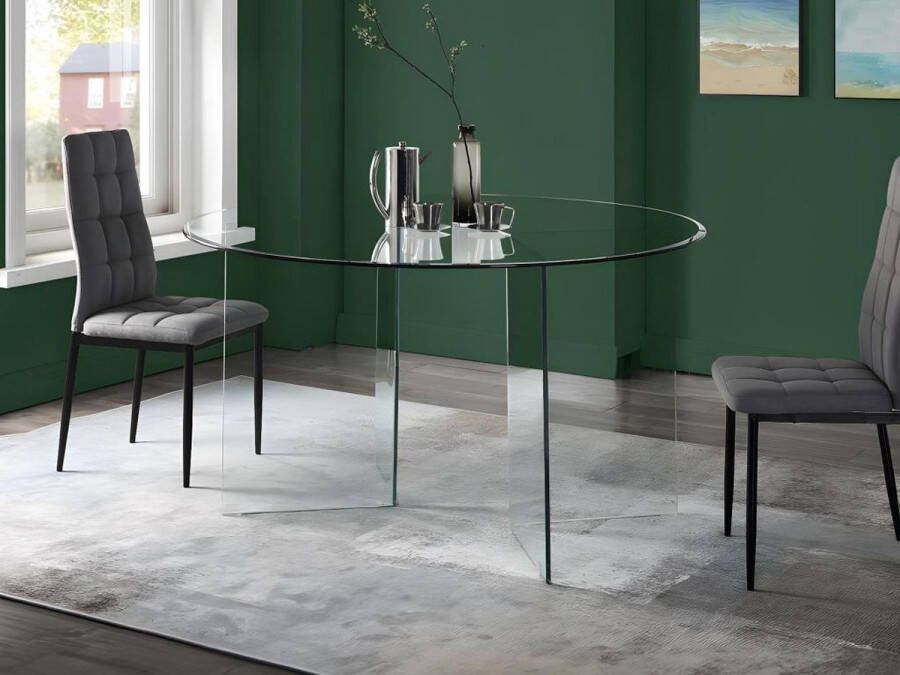 Vente-unique Eettafel ADAMO 4 personen Gehard glas L 137 cm x H 77 cm x D 137 cm