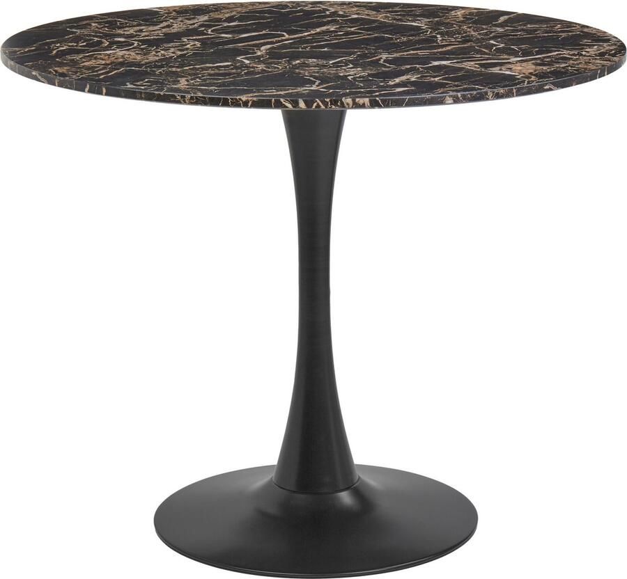 Beliani BOCA Ronde eettafel Marmer-look 90 cm MDF