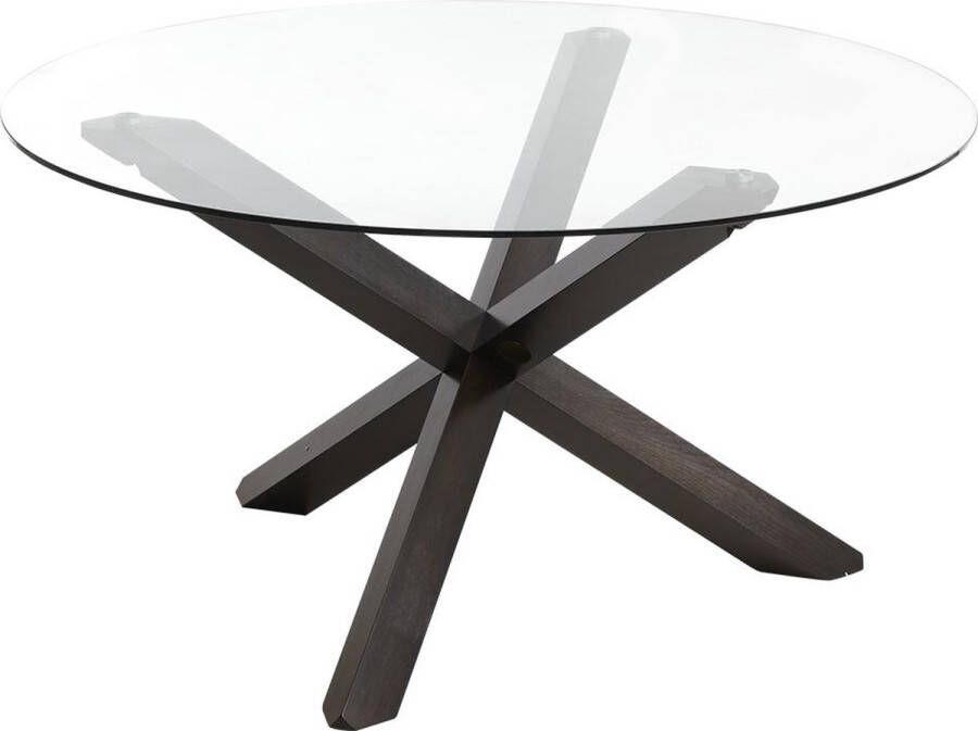 Vente-unique Eettafel CENTAURI 4 personen Hout en gehard glas L 140 cm x H 75.5 cm x D 140 cm - Foto 3