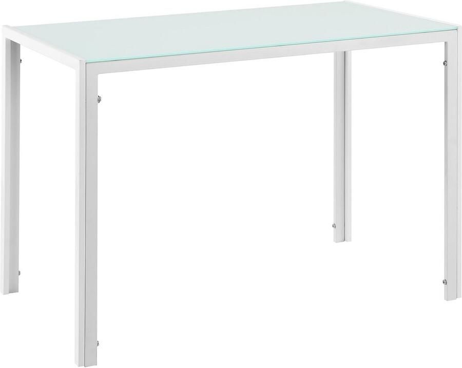 Eettafel gehard glas wit 105x60x75 cm