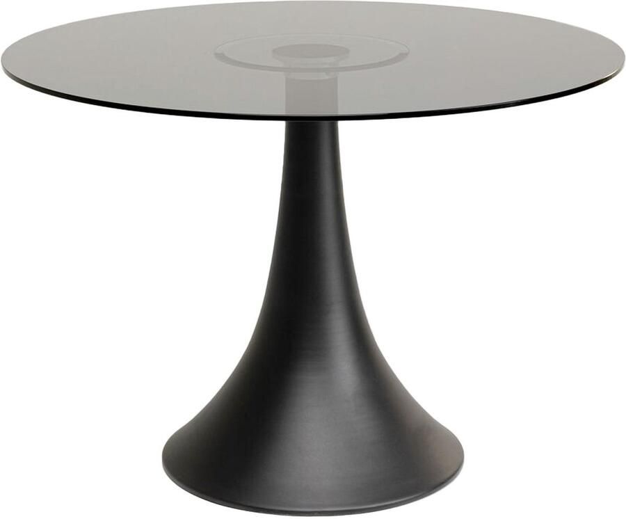Eettafel Grande Possibilita Ø110cm zwart rookglas Kare Design