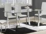 Eettafel IMELDA 6 personen Gehard glas en verchroomd metaal L 150 cm x H 75 cm x D 90 cm - Thumbnail 2