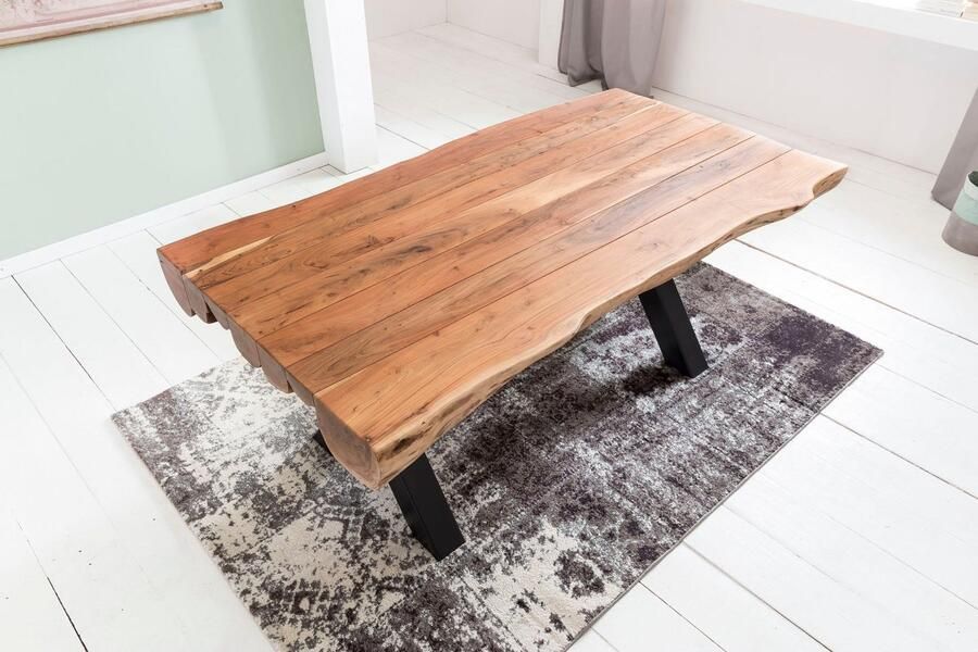 Rootz Living Rootz Eettafel Landhuis Acaciahout Rechthoekig Design Ruime eettafel voor 6-8 personen 200x100x77cm