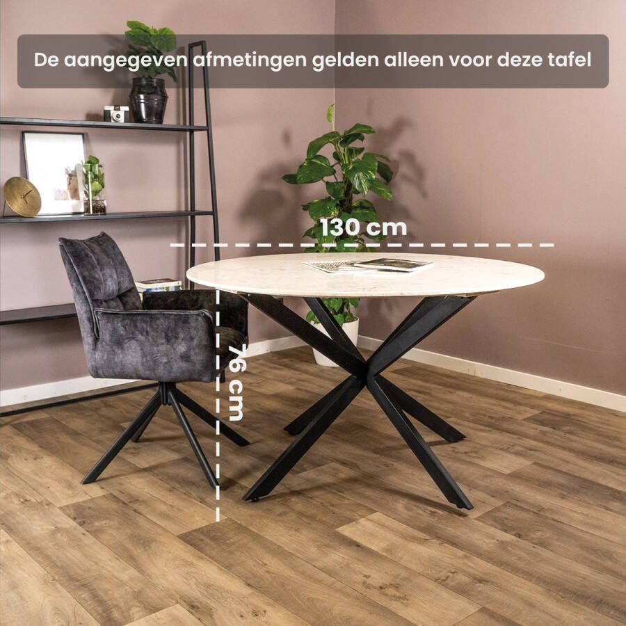 Eettafel Lynn Rond Wit marmer