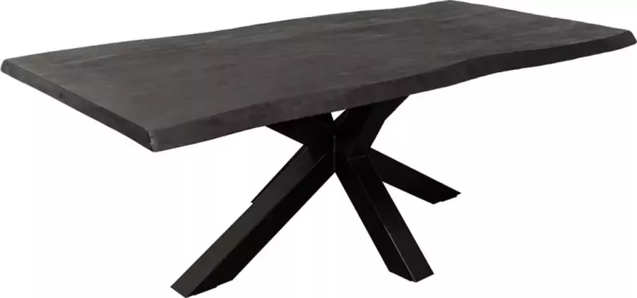 SALE Tuintafel Mango 260x100 Massief 5 cm Zwart Spinpoot groot Boomstam NORMAAL 899 00 - Foto 2