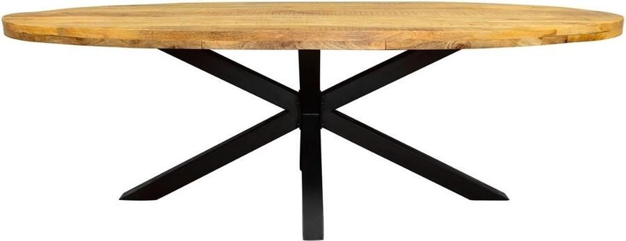 Zita Home Luxe dikke versie ronde eettafel El Volledig zwart 160cm spin poot met rechte rand kruispoot Black Friday Deal