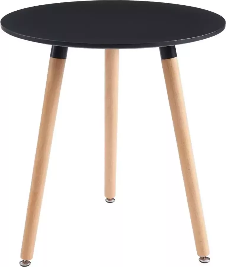 Vente-unique Eettafel met 2 plaatsen in MDF en beukenhout Zwart ROLENA L 70 cm x H 73 cm x D 70 cm