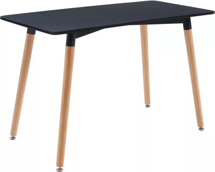 Eettafel met 4 plaatsen in MDF en beukenhout Zwart CAROLIANE L 120 cm x H 75 cm x D 60 cm - Foto 2