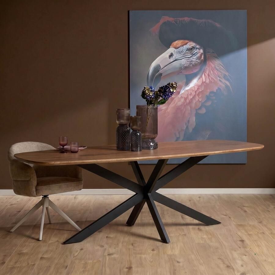 Eettafel mangohout Eettafel Mia Eetkamertafel industrieel 200 cm - Foto 4
