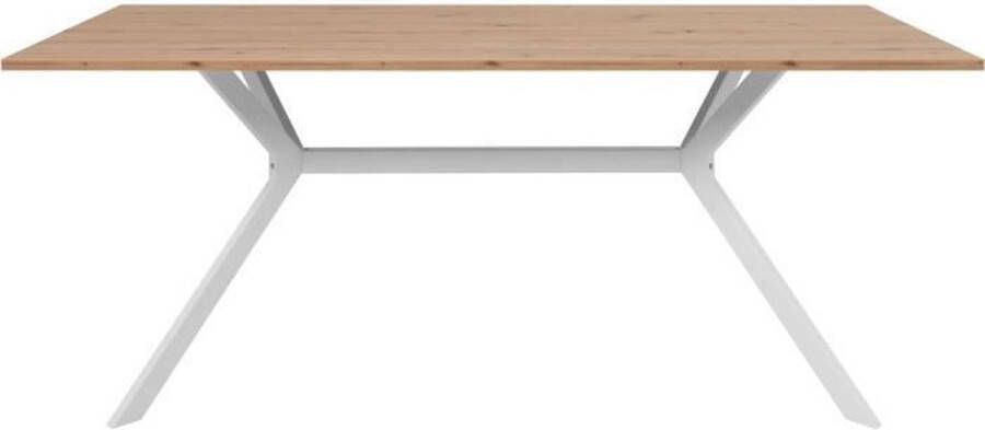 Merkloos Eettafel Onex 81A 180 x 75 x 90 cm Artisan eiken witte kleur Metalen poten melamine blad