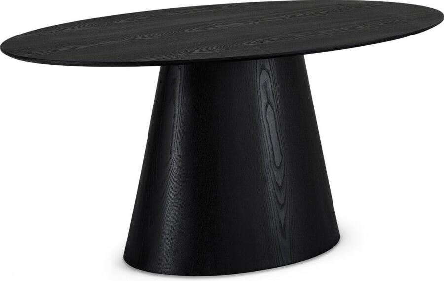 Rootz Living Rootz Eettafel Ovale Tafel Familie Eettafel Verbeterde Duurzaamheid Verfijnd Ontwerp Comfortabele zitplaatsen voor 6-8 90cm x 160cm x 76cm Eikenfineer Afwerking