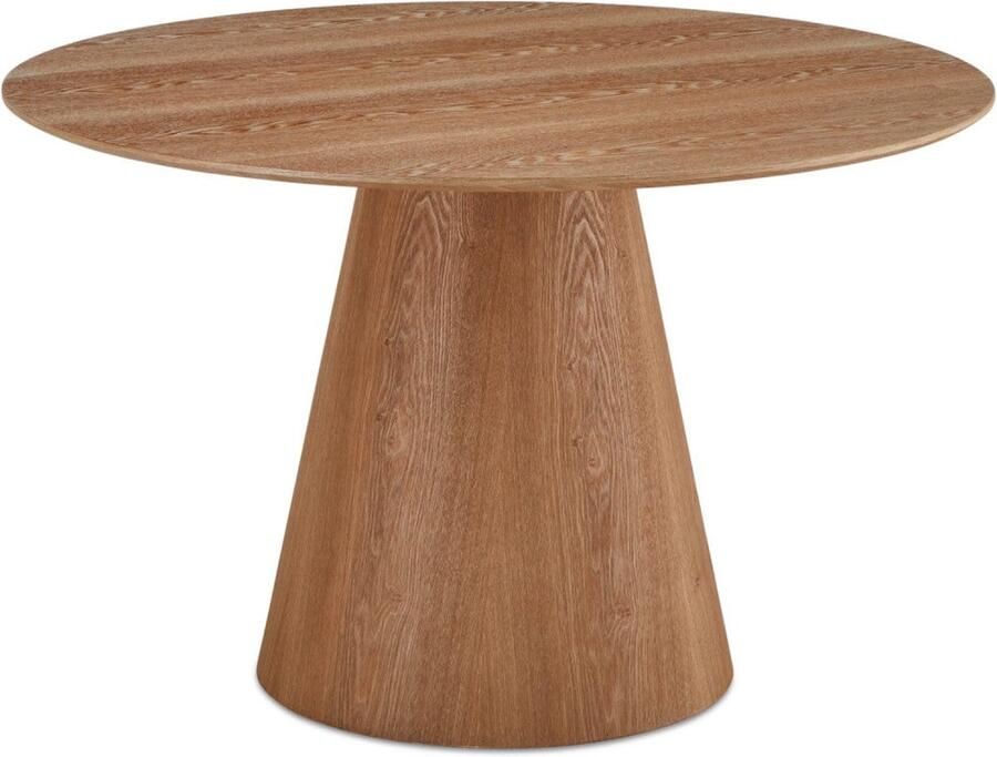 Rootz Living Rootz Eettafel Ronde tafel Keukentafel MDF en fineer Elegant ontwerp Ruimtebesparend Stabiel en stevig 120 cm x 120 cm x 76 cm