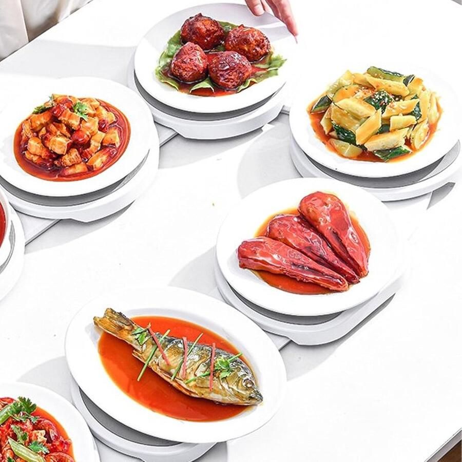 Genric Eettafel Rotatietafel 360 Graden Rotatie Unieke ABS -Eettafel Roterende Voedsellade voor Verzameling (8 Dish)