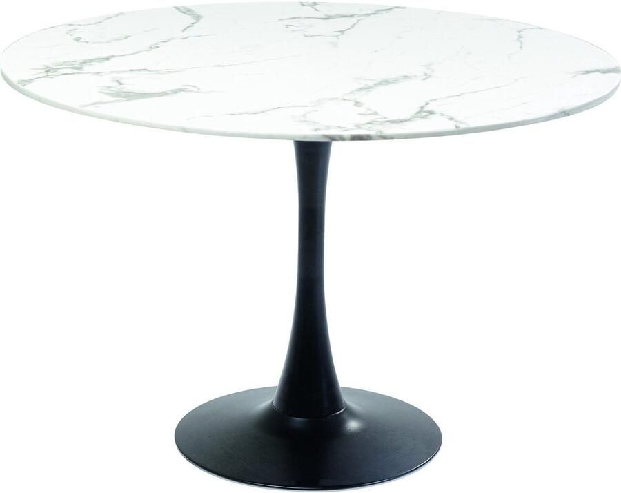 Kare Design Eettafel Schickeria Ø110cm marmerprint wit en zwart