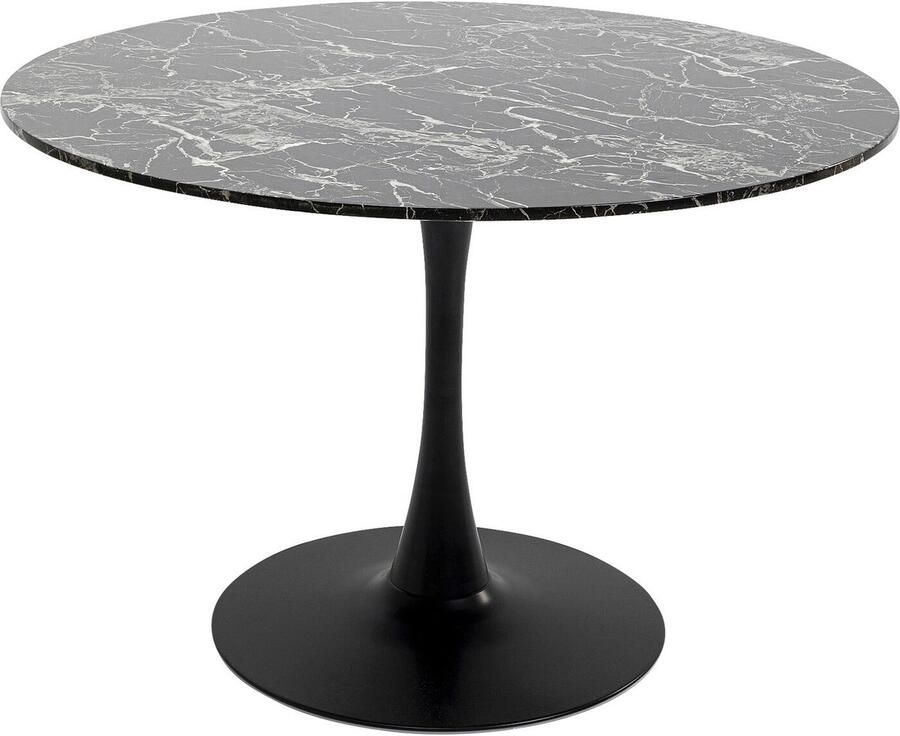 Kare Design Eettafel Schickeria Ø110cm marmerprint zwart