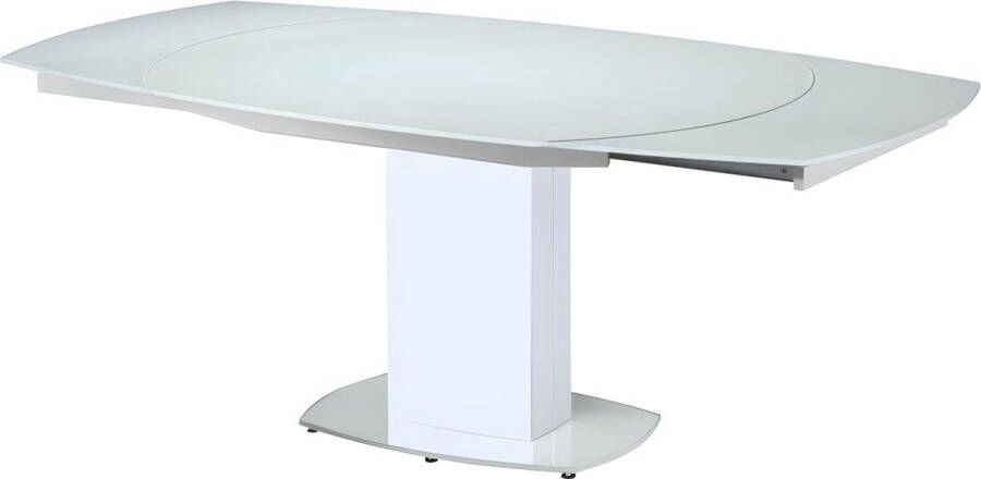 Vente-unique Eettafel TALICIA uitschuifbaar van gehard glas en metaal 6 tot 8 personen wit L 190 cm x H 75 cm x D 105 cm - Foto 5