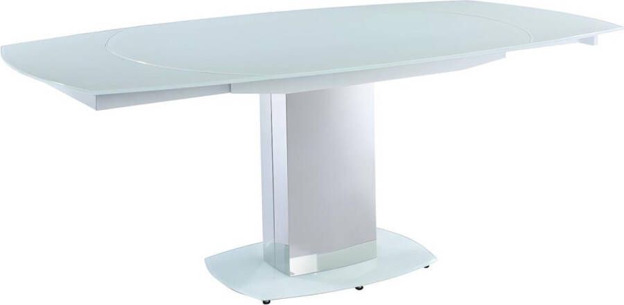 Vente-unique Eettafel TALICIA uitschuifbaar van gehard glas en metaal 6 tot 8 personen wit L 190 cm x H 75 cm x D 105 cm - Foto 4