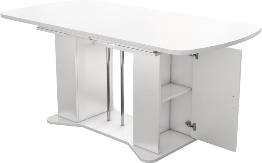GOTAGEE Eettafel uitschuifbare eettafel met opbergruimte moderne ontwerp tafel multifunctionele tafel wit - Foto 2