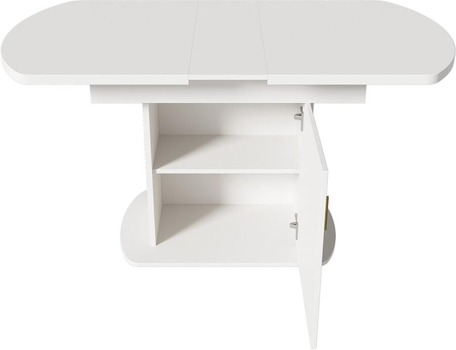 Eettafel Uitschuifbare tafel Salontafel Multifunctionele tafel Met opbergruimte Uitschuifbaar ontwerp praktisch en ruimtebesparend Modern minimalistisch uiterlijk Geschikt voor maximaal 6 personen 110-130x70x75cm wit