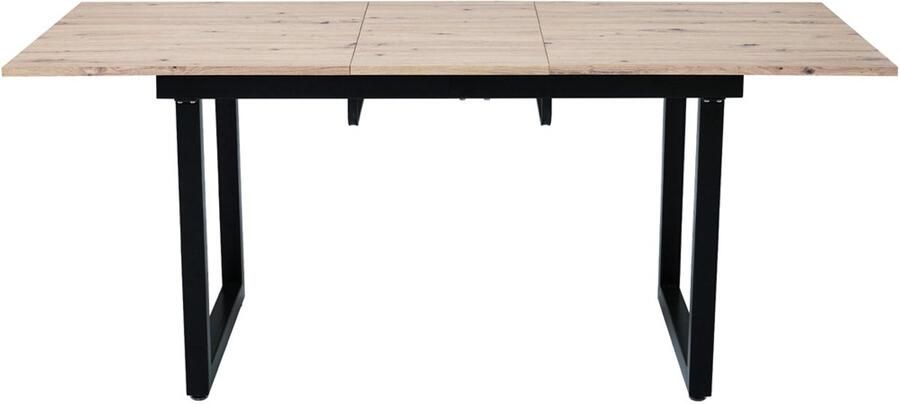 Eettafel uitschuifbare tafel salontafel multifunctionele tafel modern en eenvoudig design stevig metalen onderstel uitschuifbaar ontwerp bespaart ruimte 140 180x80x75 Houtkleur
