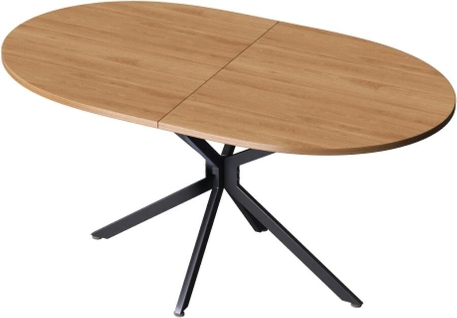 Zonder merk Gotagee Eettafel voor 4-6 personen L120*B80*H75 5cm metalen poten ovale eettafel naturel