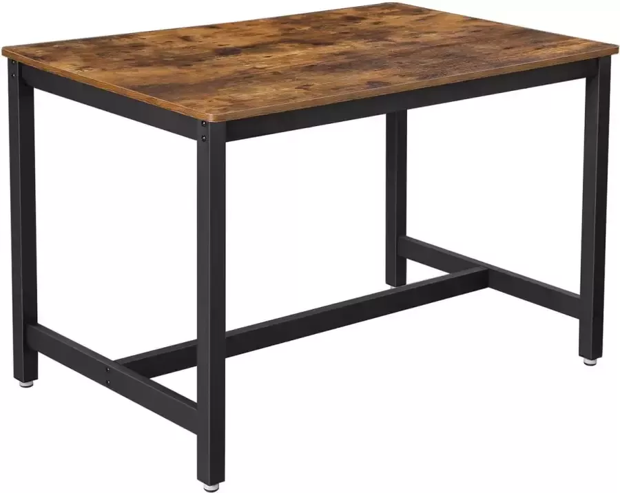 eettafel voor 4 personen keukentafel eettafel 120 x 75 x 75 cm salontafel woonkamer eetkamer ijzeren frame eenvoudige constructie industrieel ontwerp vintage donkerbruin KDT75X