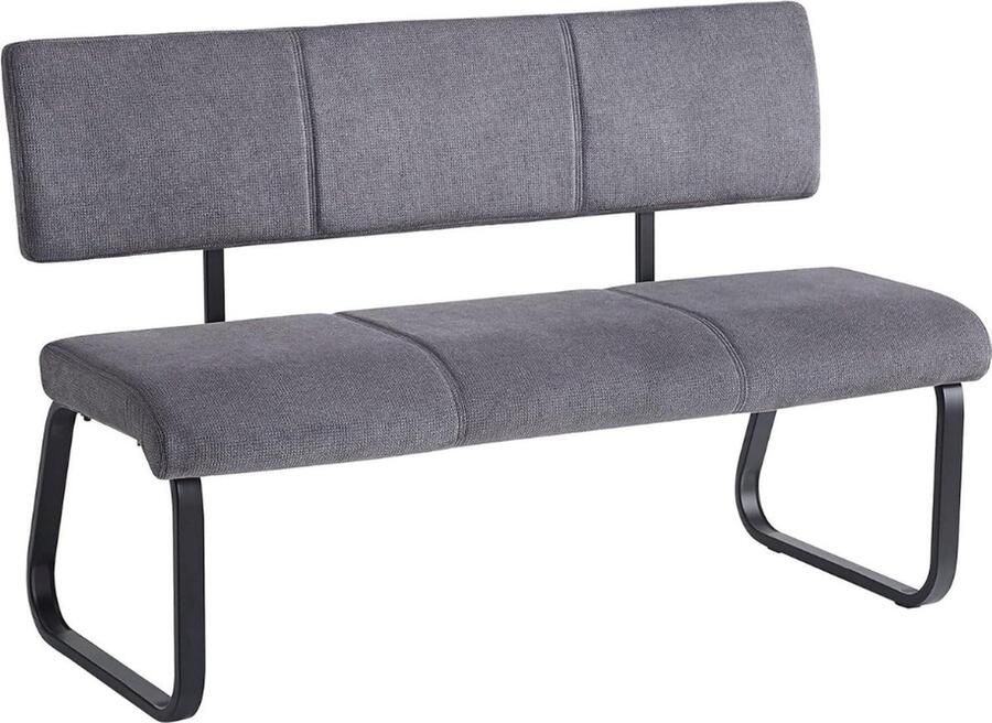 Eettafelbank Met Rugleuning – Eetbank – Eetkamerbank – Halbank – Halmeubel 136x87x56 Cm Metaal