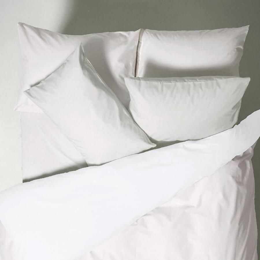 Effen Geverfd Katoen Percale Dekbedovertrek Set Wit 250 x 220 cm