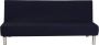 Effen kleur armloze slaapbankhoes polyester spandex stretch futon hoes beschermer 3-zits elastische volledig opvouwbare bankhoes past op een opvouwbare slaapbank zonder armleuningen 80 x 50 inch in (zwart) - Thumbnail 2