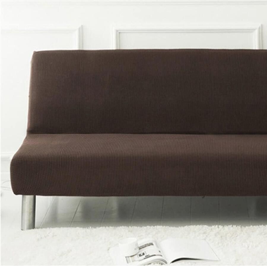 Effen Kleur Bankhoes Zonder Armleningen 2 3-zits Vlekbestendig en Wasbaar Antislip Bescherming voor Slaapbank