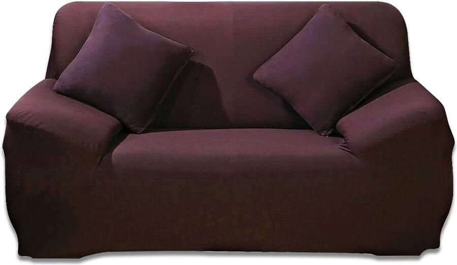 Bankhoes stretch 3 zitsbanken Effen Kleur Universale Meubelbeschermer Koffie Tweezitter bankhoes stretch 3 zitsbanken