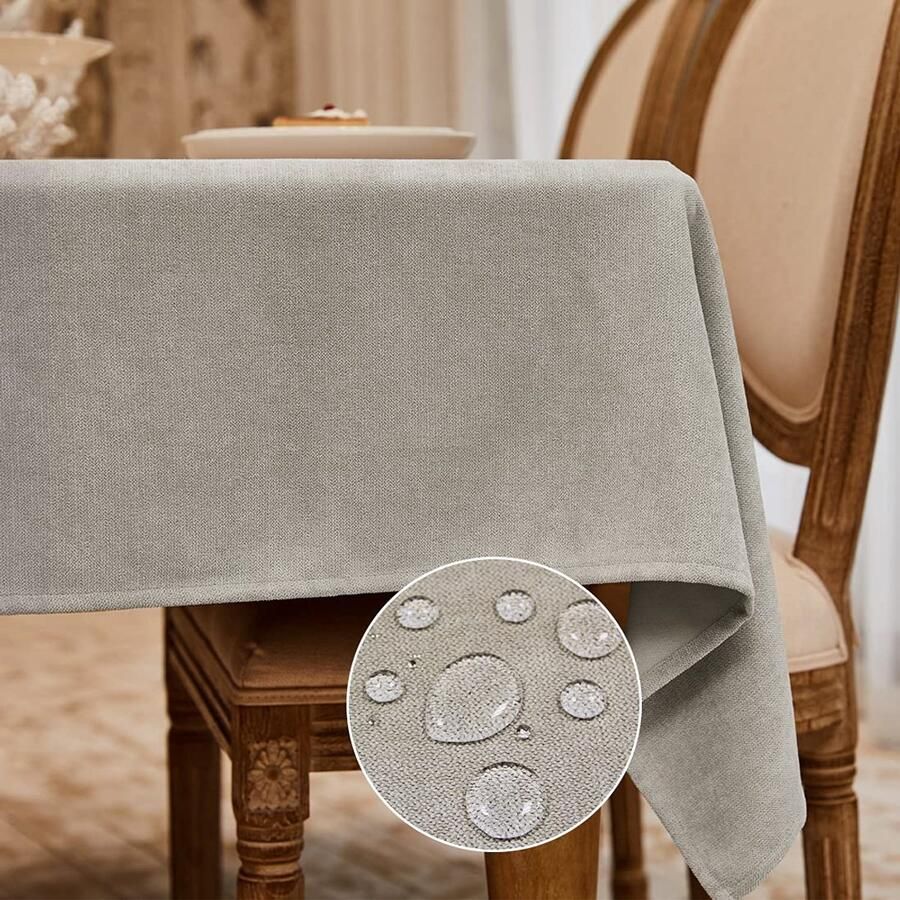 Effen Tafelkleed Puur Linnen Waterdicht Geschikt voor Gelegenheden