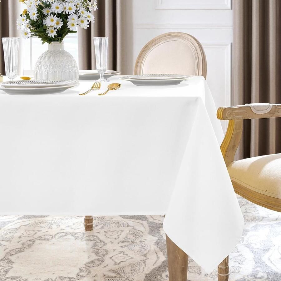 Effen tafelkleed vlekbestendig en waterdicht 1 stuk microvezel