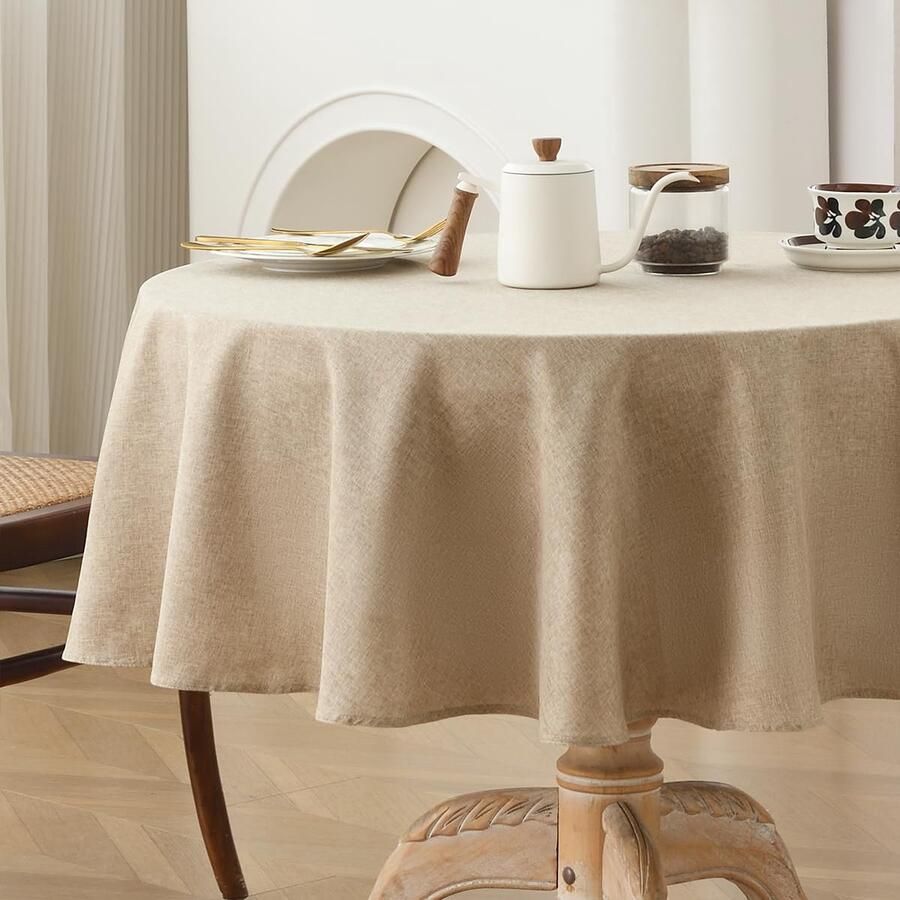 Effen Tafelkleed Waterdicht Hoogwaardig Polyester 1 stuk Linnenstijl