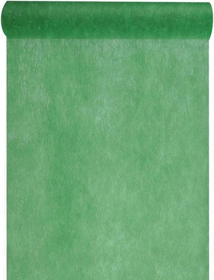 Effen Tafelloper Groen Polyester 30 cm