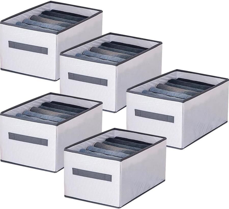 Efficiënte Kledingkast Organizer Set van 5 Stuks met 8 Vakken voor Maximale Ruimtebesparing