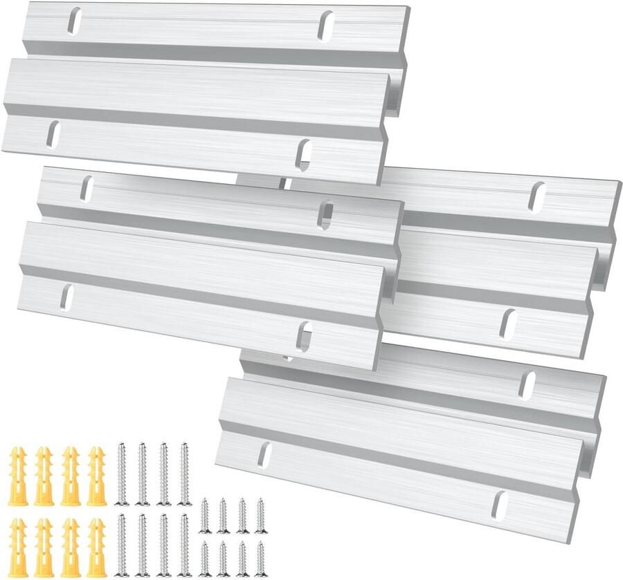 EFUTURETIME 4 paar Z-klemmen voor het ophangen van zware 15 cm zwaar ophangsysteem Z-hanger met schroeven voor zware frames hoofdborden spiegels rekken