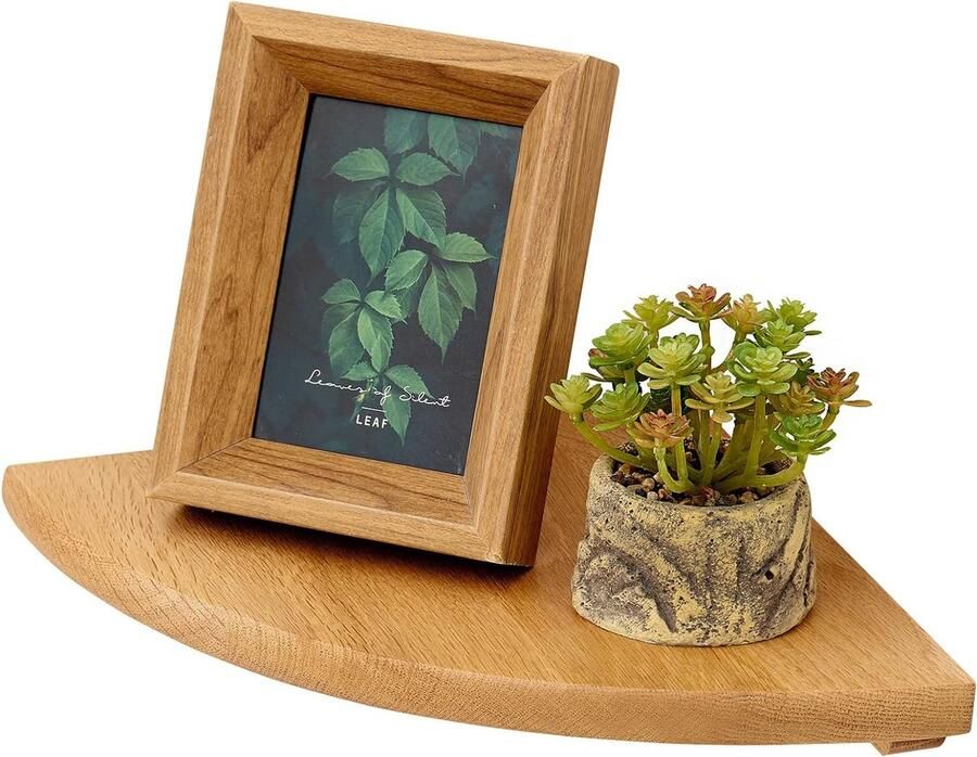 Eiken hoekrek zwevende 25 cm planken hoek massief hout hoek wandrek voor badkamer keuken slaapkamer woonkamer